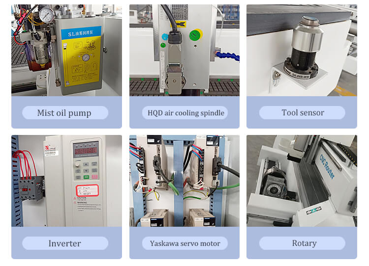 enrutador cnc de madera con eje giratorio
