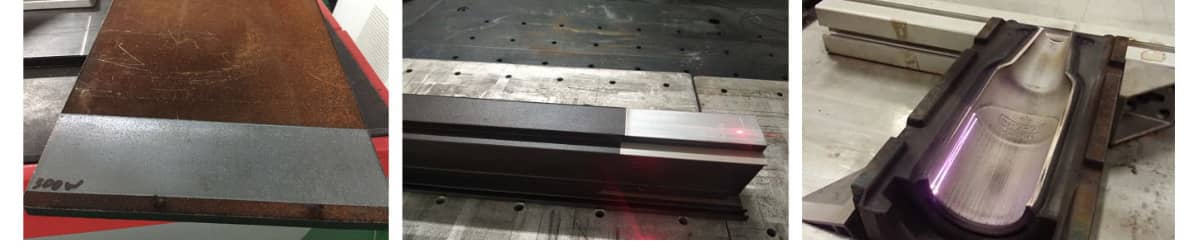 Muestras de procesamiento de la m&aacute;quina de limpieza con l&aacute;ser