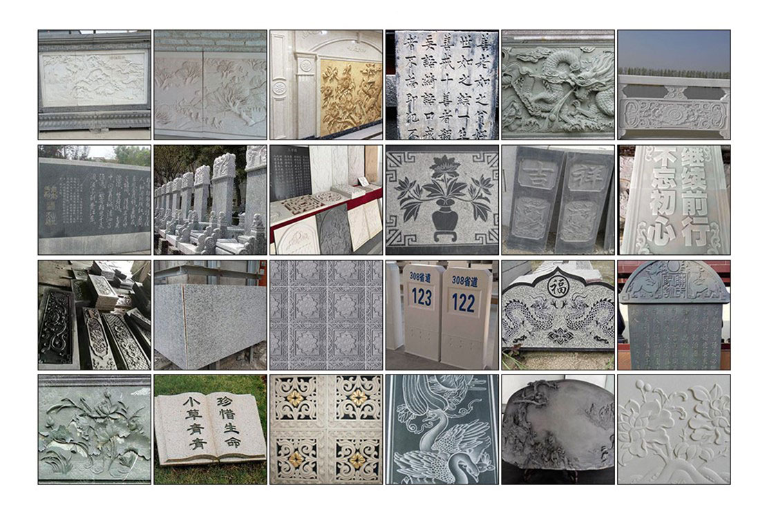 Muestras de procesamiento de m&aacute;quinas de grabado de piedra