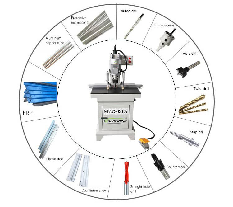Taladro de la bisagra de la puerta de la cocina