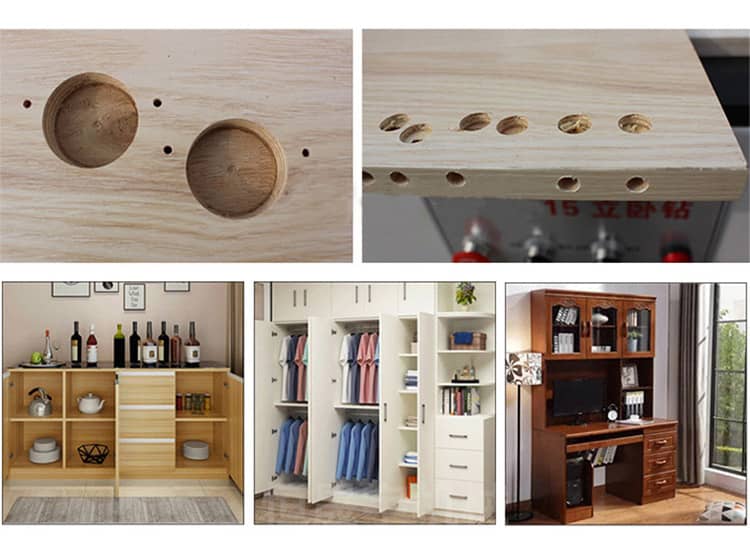 Taladro de la bisagra de la puerta del gabinete