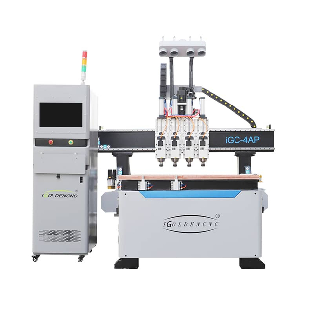 Máquina de enrutador CNC de corte de tablero de MDF y madera contrachapada de plataforma doble